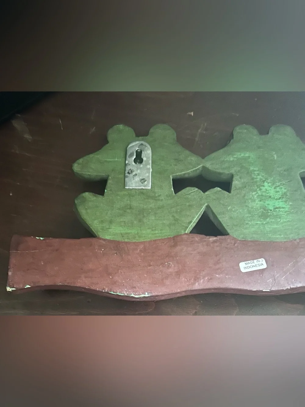 Source Unknown Green Frog Trio Wall Shelf Decor